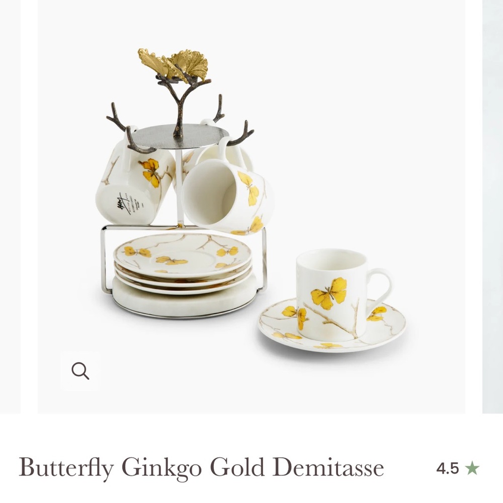 Michael Aram Espresso Cups Butterfly Gingko